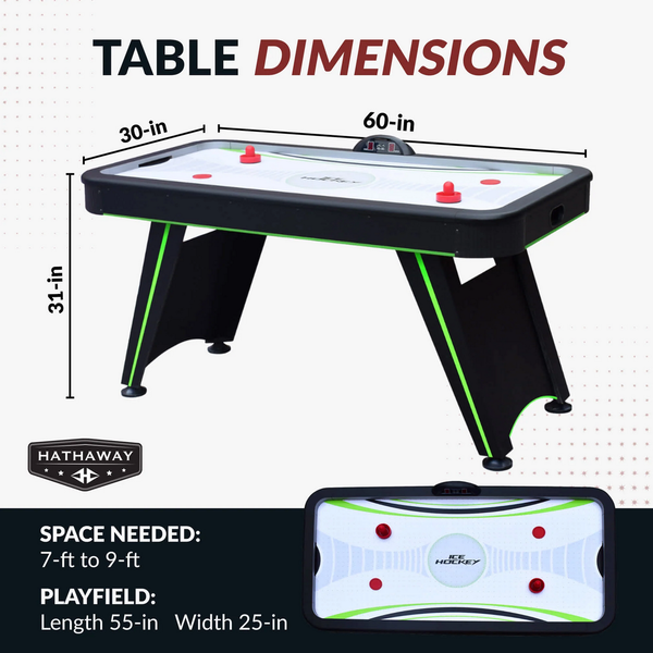 Hathaway Games Voyager 5-ft Air Hockey Table with LED Scoring-Air Hockey Tables-Hathaway Games-Game Room Shop