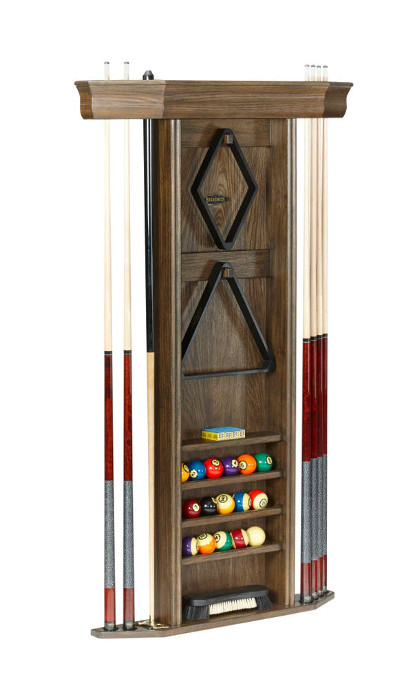 Brunswick Heritage Wall Cue Rack (Various Finish)-Pool Cue Racks & Holders-Brunswick-Espresso-Game Room Shop