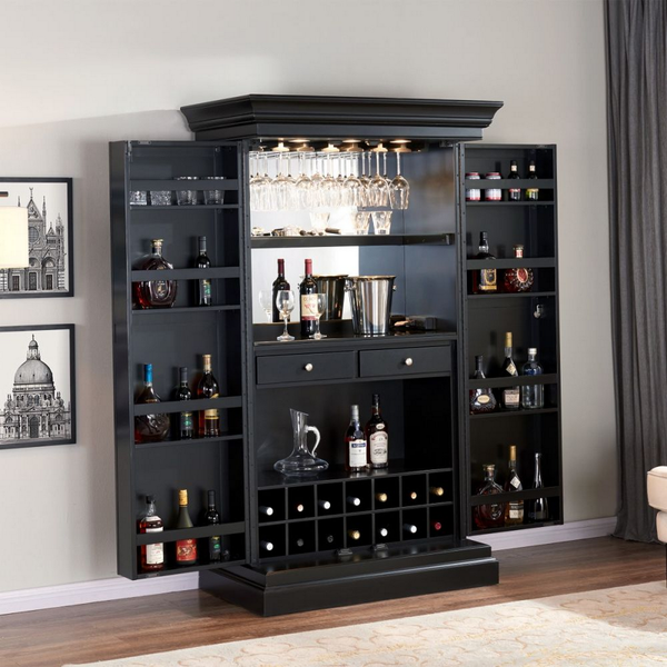 Imperial Ashton Wine & Bar Cabinet-Bars & Cabinets-Imperial-Black-Game Room Shop