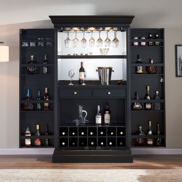 Imperial Ashton Wine & Bar Cabinet-Bars & Cabinets-Imperial-Black-Game Room Shop