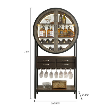 Imperial Lowell Wine & Bar Cabinet-Bars & Cabinets-Imperial-Game Room Shop