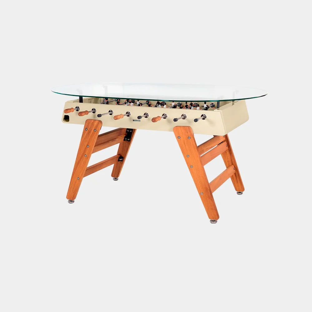 RS Barcelona RS3 Wood Dining Foosball Table-Foosball Table-RS Barcelona-Oval Shape-Light Ivory (MTO)-Game Room Shop