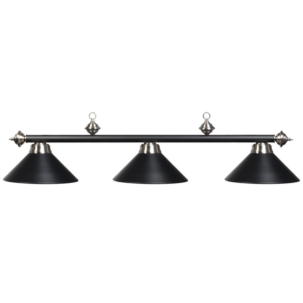 RAM Game Room 54" 3-light Metal Billiards Light-Pool Table Lights-RAM Game Room-Matte Black/Stainless-Game Room Shop