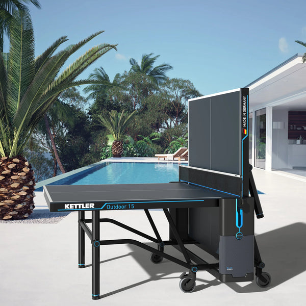 KETTLER Outdoor 15 Table Tennis Table 4-Player Bundle-Table Tennis Table-Kettler-Game Room Shop