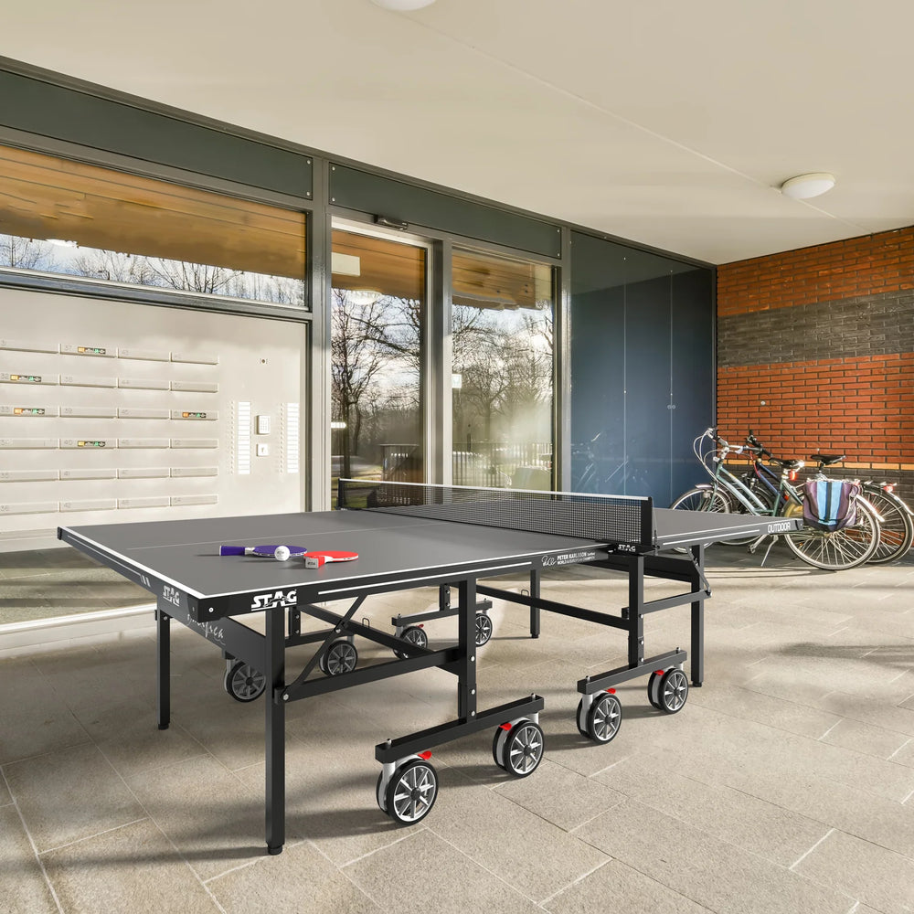STAG Pacifica Gray Outdoor Table Tennis Table - 4-Player Bundle-Table Tennis Table-Kettler-Game Room Shop