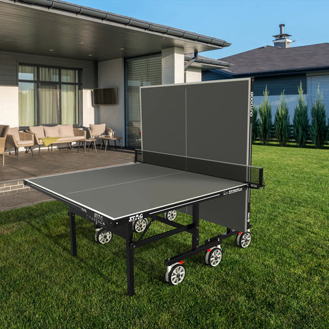 Image of STAG Pacifica Gray Outdoor Table Tennis Table - 4-Player Bundle-Table Tennis Table-Kettler-Game Room Shop