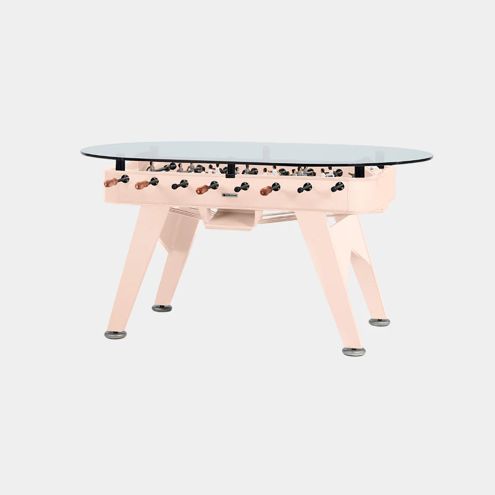 RS Barcelona RS2 Dining Foosball Table-Foosball Table-RS Barcelona-Oval-Iron (Good for Indoor Use)-Peach Rose (MTO)-Game Room Shop