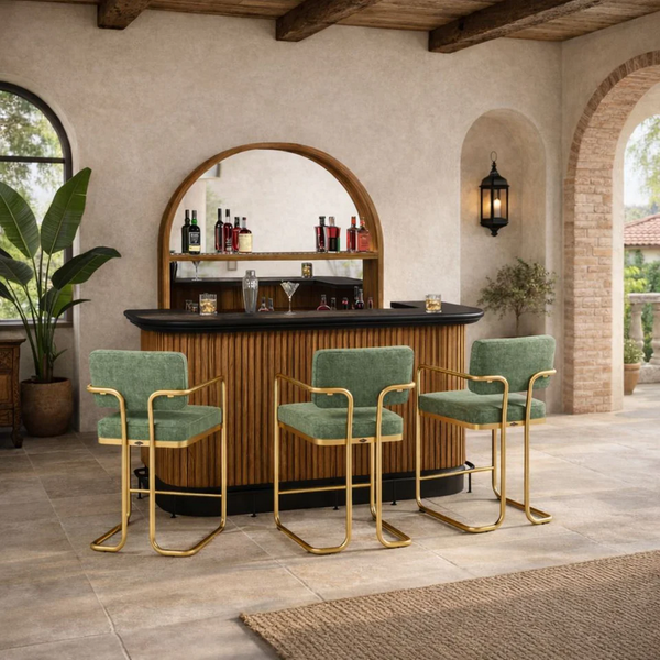 RAM Game Room Prohibition Series 84" Cocktail Bar-Bars & Cabinets-RAM Game Room-Matte Walnut / Black-No-Game Room Shop