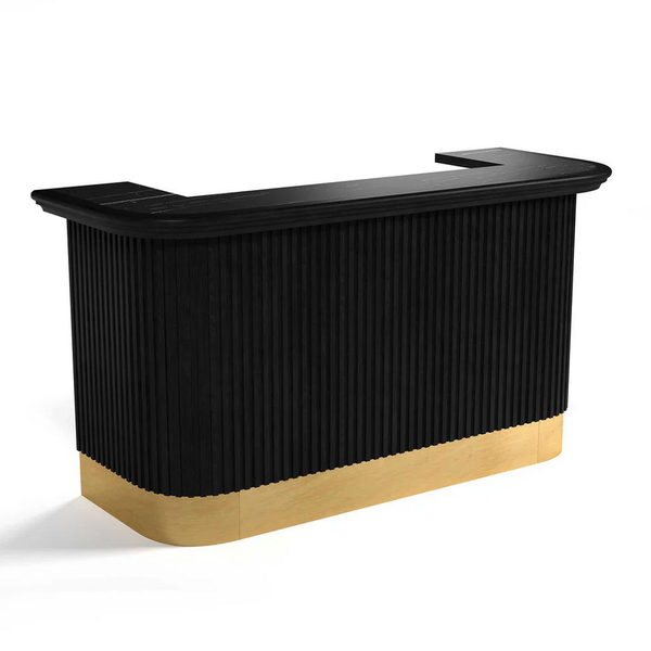 RAM Game Room Prohibition Series 84" Cocktail Bar-Bars & Cabinets-RAM Game Room-Matte Black / Brass-No-Game Room Shop
