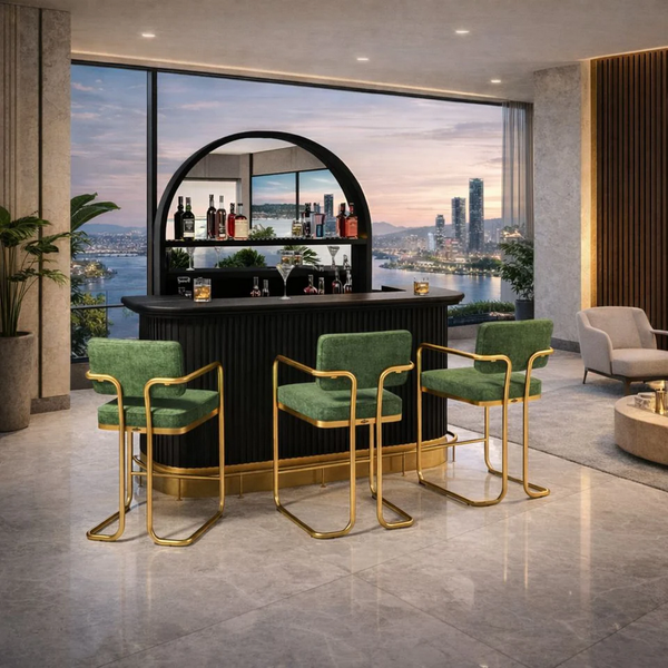 RAM Game Room Prohibition Series 84" Cocktail Bar-Bars & Cabinets-RAM Game Room-Matte Walnut / Black-No-Game Room Shop