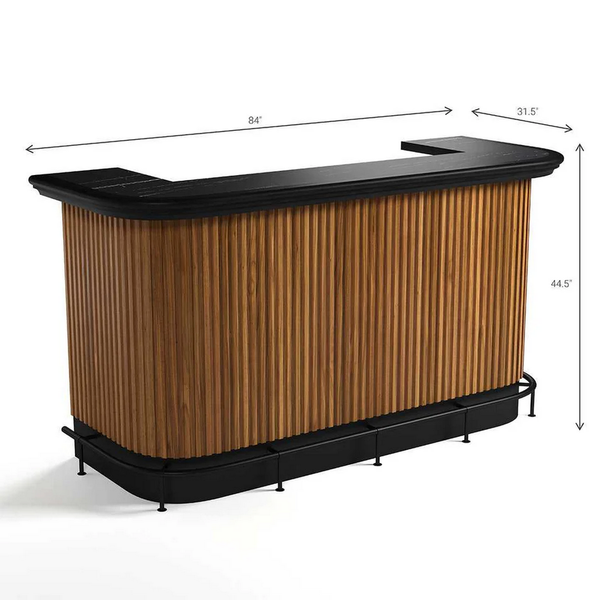 RAM Game Room Prohibition Series 84" Cocktail Bar-Bars & Cabinets-RAM Game Room-Matte Walnut / Black-No-Game Room Shop