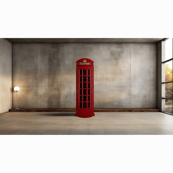 RAM Game Room Old English Telephone Booth Floor Cue Rack in Black-Pool Cue Racks & Holders-RAM Game Room-Game Room Shop