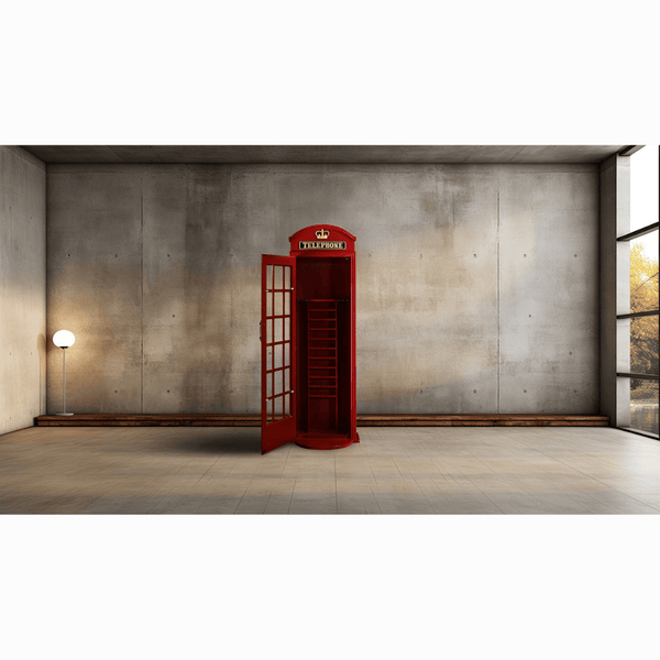 RAM Game Room Old English Telephone Booth Floor Cue Rack in Black-Pool Cue Racks & Holders-RAM Game Room-Game Room Shop