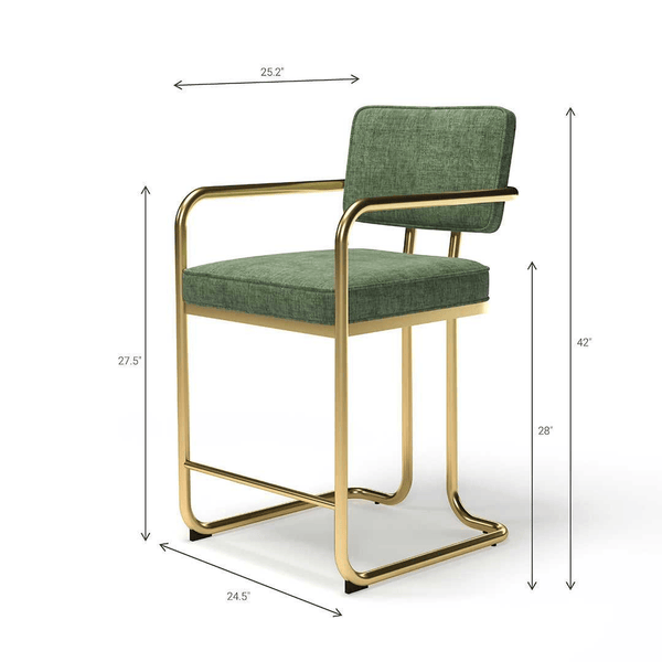 RAM Game Room Prohibition Series Barstool with Arms-Bar Stool-RAM Game Room-Green-Game Room Shop