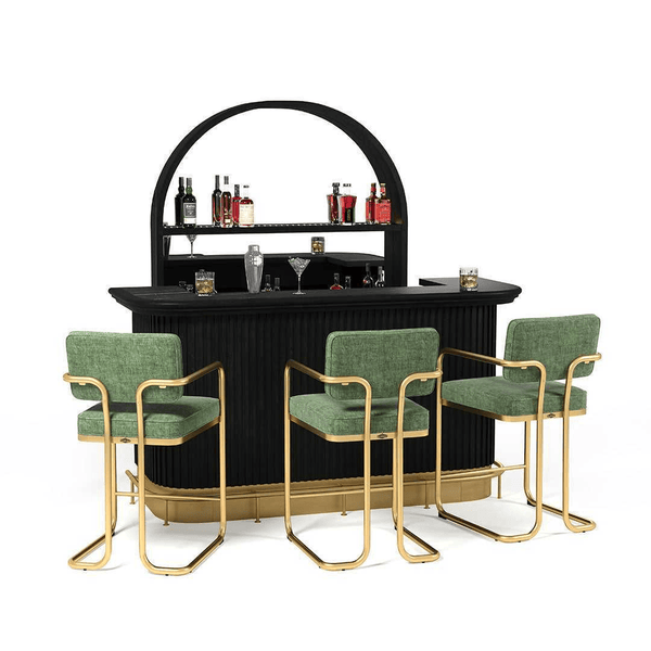 RAM Game Room Prohibition Series Barstool with Arms-Bar Stool-RAM Game Room-Green-Game Room Shop