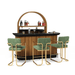 RAM Game Room Prohibition Series Barstool with Arms-Bar Stool-RAM Game Room-Green-Game Room Shop