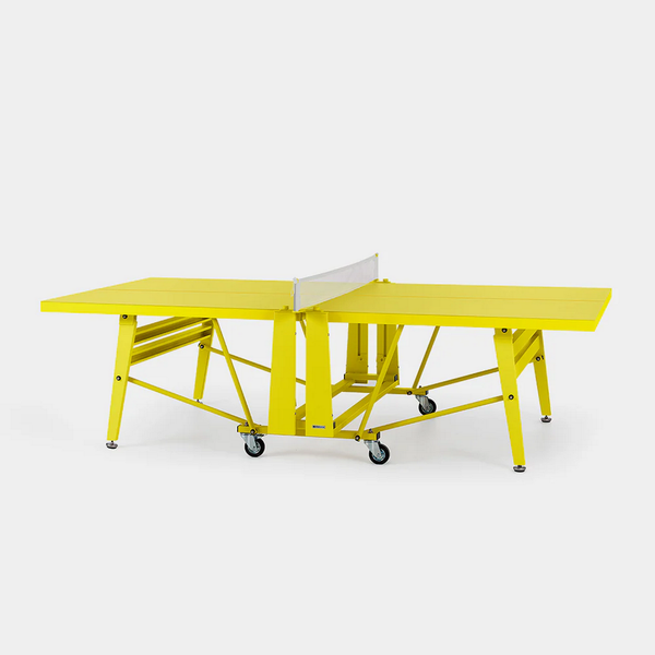 RS Barcelona Folding Monochrome Ping Pong Table-Table Tennis Table-RS Barcelona-Yellow-Game Room Shop