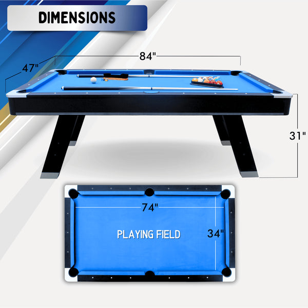 Freetime Fun Sports 7' Pool Table with Top-Billiard Tables-Freetime Fun-Game Room Shop