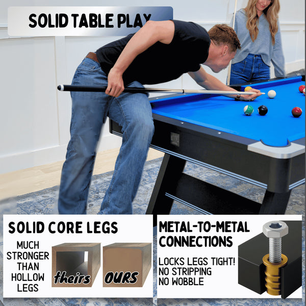 Freetime Fun Sports 7' Pool Table with Top-Billiard Tables-Freetime Fun-Game Room Shop