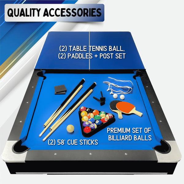 Freetime Fun Sports 7' Pool Table with Top-Billiard Tables-Freetime Fun-Game Room Shop
