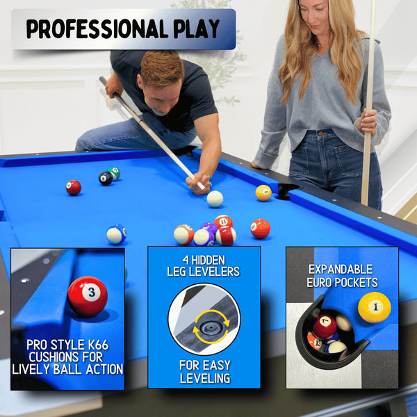 Freetime Fun Sports 7' Pool Table with Top-Billiard Tables-Freetime Fun-Game Room Shop