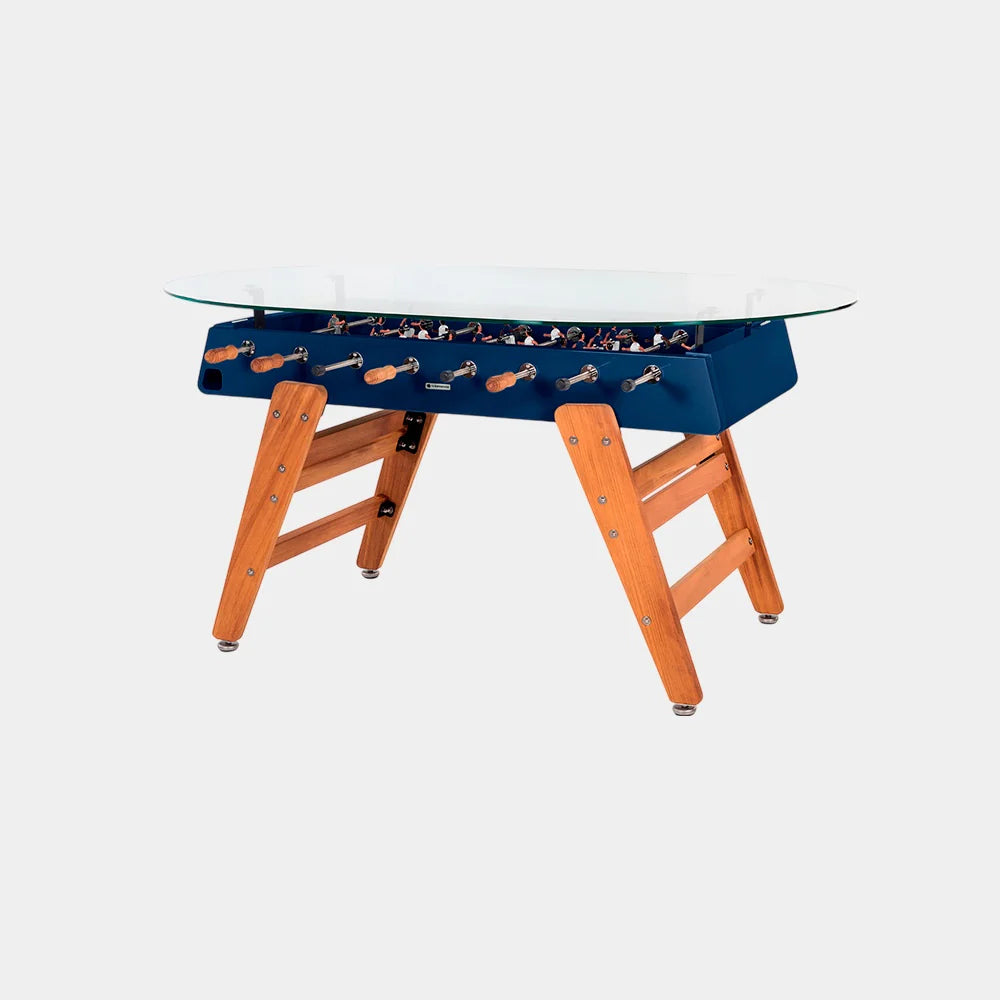 RS Barcelona RS3 Wood Dining Foosball Table-Foosball Table-RS Barcelona-Oval Shape-Steel Blue (MTO)-Game Room Shop