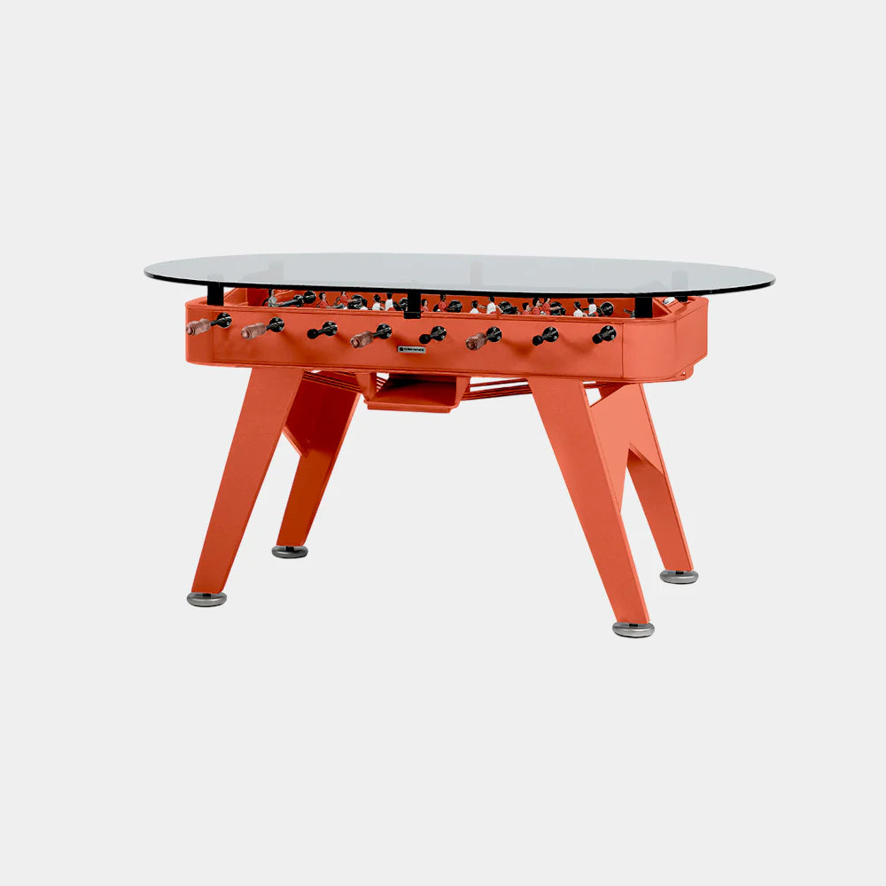 RS Barcelona RS2 Dining Foosball Table-Foosball Table-RS Barcelona-Oval-Iron (Good for Indoor Use)-Terracotta (MTO)-Game Room Shop
