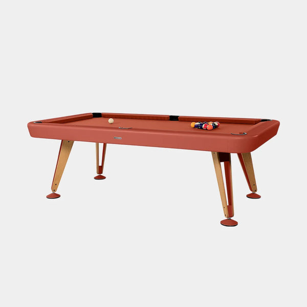 RS Barcelona Outdoor Diagonal Pool Table-Billiard Tables-RS Barcelona-6ft Length-Terracotta-Game Room Shop