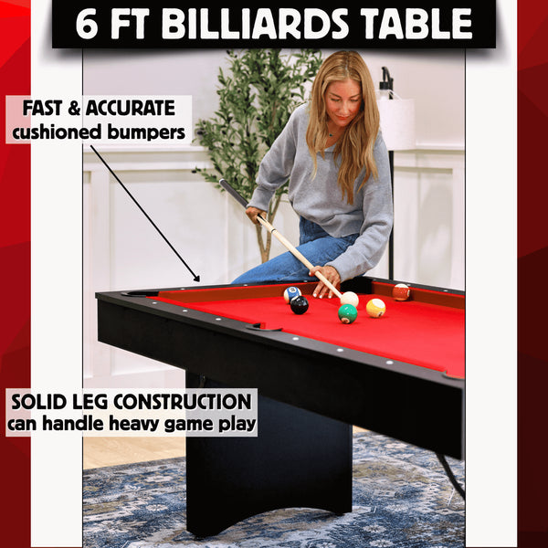 Freetime Fun The Ashford 6' Portable Folding Pool Table-Billiard Tables-Freetime Fun-Game Room Shop