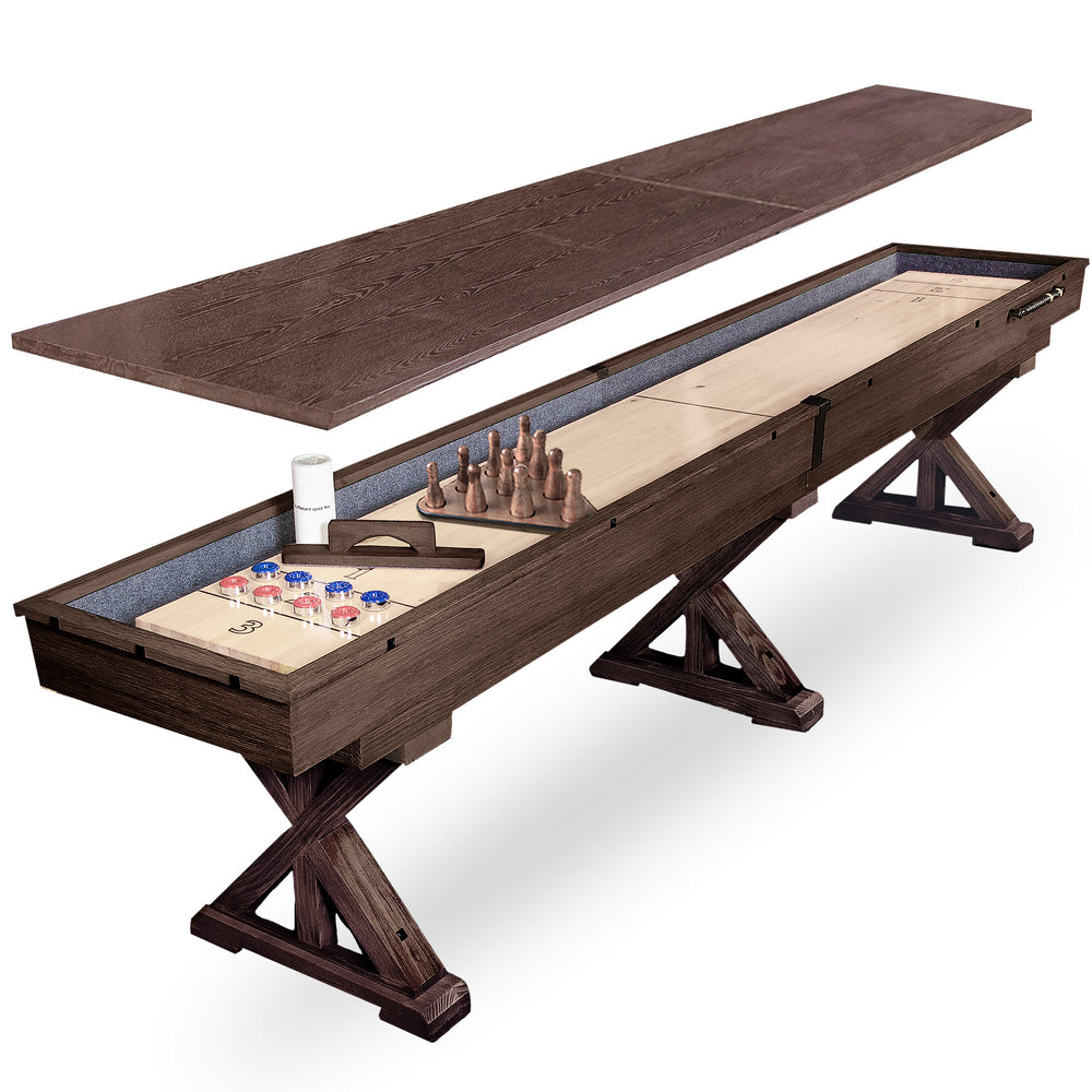Freetime Fun The Rockford Upstairs/Downstairs Shuffleboard Table-Shuffleboards-Freetime Fun-Shuffleboard Top Upgrade (+$500)-Espresso-Game Room Shop