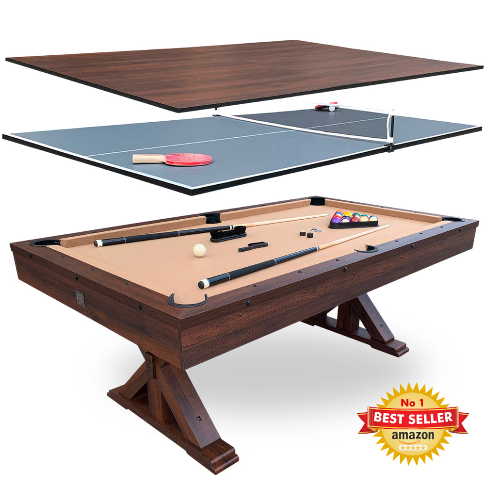 Freetime Fun The Rockford 7' Multi-Game Table-Multi-Game Tables-Freetime Fun-Table Only-Espresso with Tan Felt-Game Room Shop