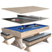 Freetime Fun The Rockford 7' Multi-Game Table-Multi-Game Tables-Freetime Fun-Table + Benches (with Storage Seating)-Rustic Oak with Blue Felt-Game Room Shop