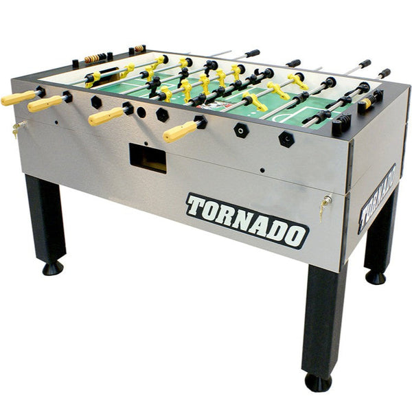 Tornado T-3000 Foosball Table In Silver Home Model-Foosball Table-Tornado-1 Goalie-Game Room Shop