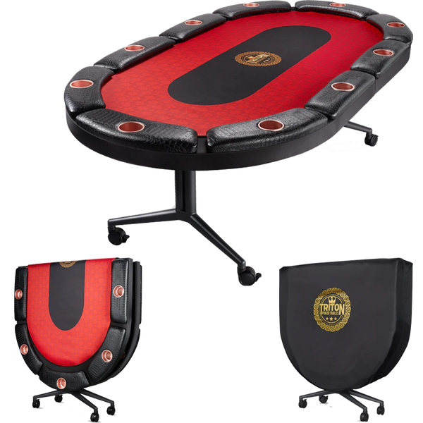 Triton 90" Premium 10 Player Folding Poker Table-Poker & Game Tables-Triton Poker Tables-Game Room Shop