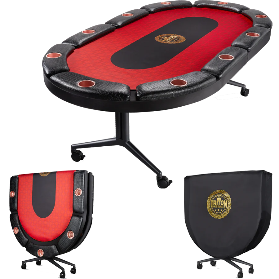 Triton 90" Premium 10 Player Folding Poker Table-Poker & Game Tables-Triton Poker Tables-Game Room Shop