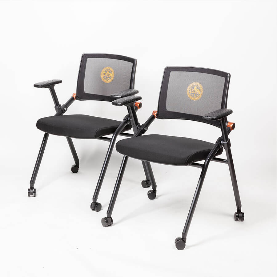 Triton Folding Poker Chairs With Wheels-Poker Table Chairs-Triton Poker Tables-Set of 2-Game Room Shop