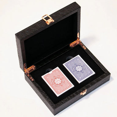 Triton Poker Tables Premium Poker Playing Cards (Jumbo Index)-Poker Table Cards-Triton Poker Tables-2 Deck of Cards With Leather Box-Game Room Shop