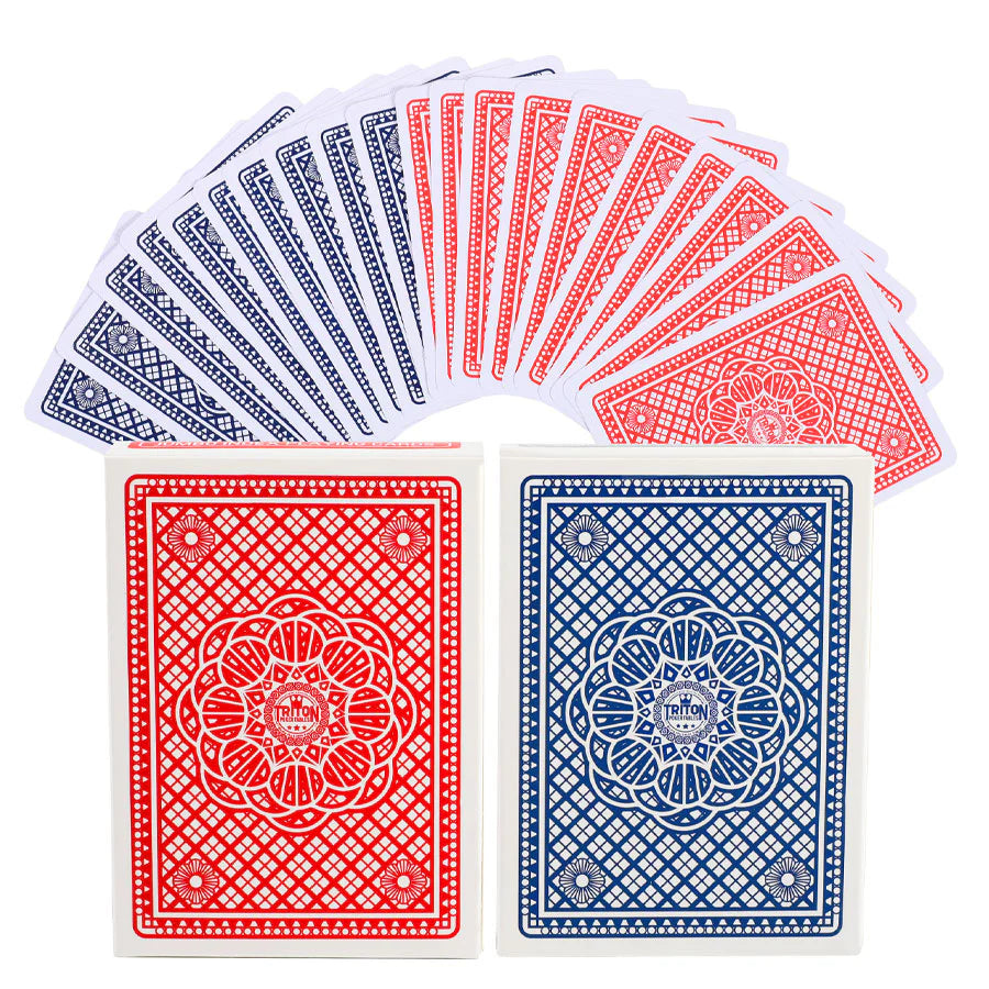 Triton Poker Tables Premium Poker Playing Cards (Jumbo Index)-Poker Table Cards-Triton Poker Tables-2 Deck Of Cards (Red + Blue)-Game Room Shop
