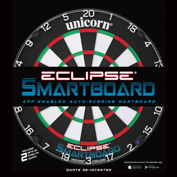 Unicorn Eclipse Smartboard Steel Tip Dartboard-Dartboard-Cue and Case-Game Room Shop