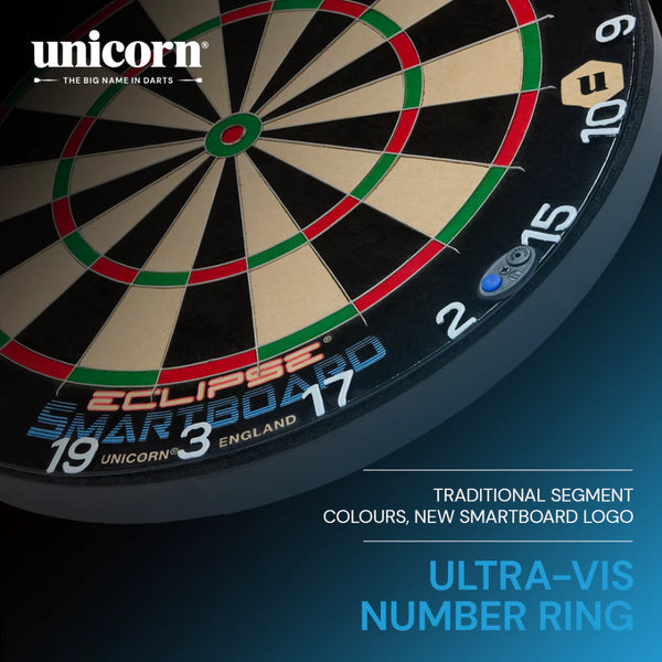 Unicorn Eclipse Smartboard Steel Tip Dartboard-Dartboard-Cue and Case-Game Room Shop