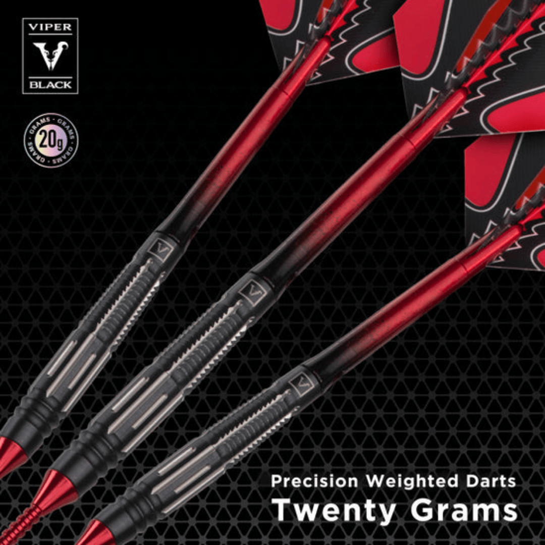 Viper Black Flux 90% Tungsten Steel or Soft Tip Conversion Darts 20 Grams-Darts-Game Room Shop-Red-Game Room Shop