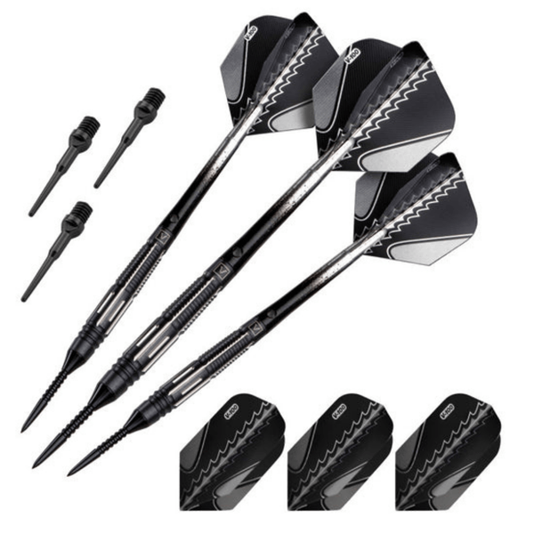 Viper Black Flux 90% Tungsten Steel or Soft Tip Conversion Darts 20 Grams-Darts-Game Room Shop-Black/Silver-Game Room Shop