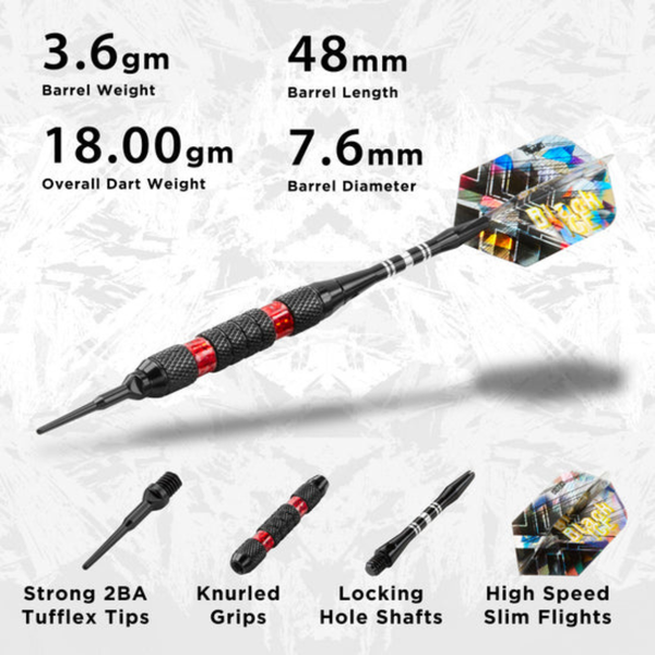 Viper Black Ice Soft Tip Darts-Darts-GLD Products-Red-16 Grams-Game Room Shop