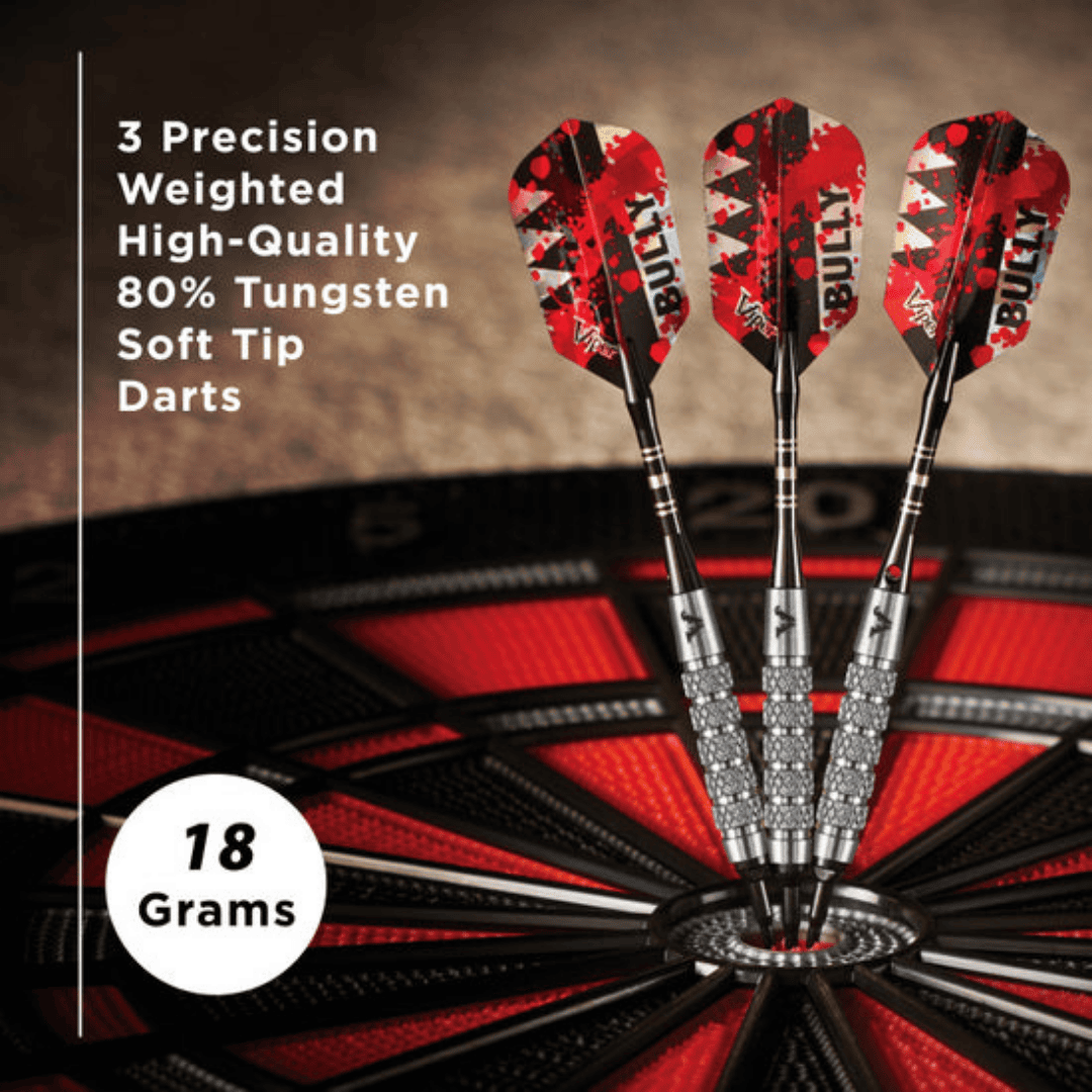 Viper Bully 80% Tungsten Soft Tip Dart Set 5 Knurled Rings 18 Grams-Darts-GLD Products-Game Room Shop
