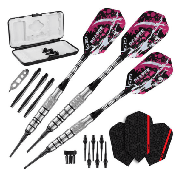 Viper Grim Reaper 80% Tungsten Soft Tip Darts-Darts-GLD Products-Black Rings-16g-Game Room Shop
