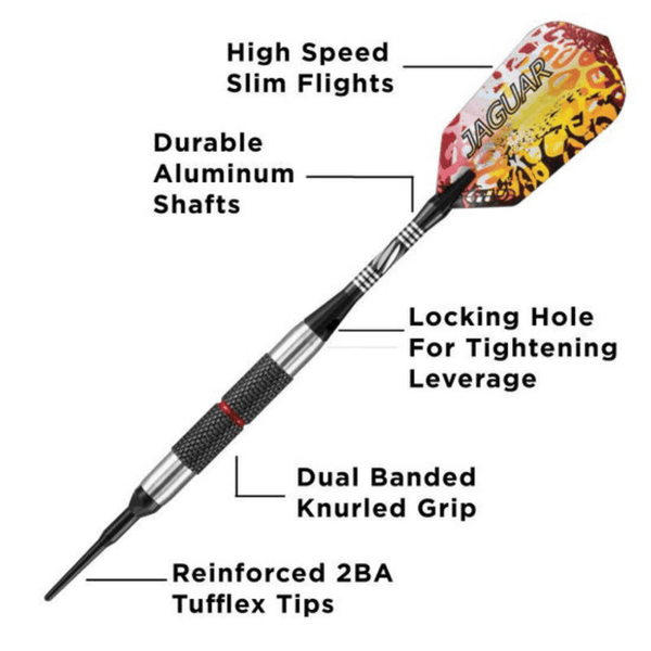 Viper Jaguar 80% Tungsten Soft Tip Darts 18 Grams-Darts-GLD Products-Silver Barrel-Game Room Shop