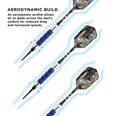 Viper Sure Grip Soft Tip Darts-Darts-GLD Products-Blue-16g-Game Room Shop
