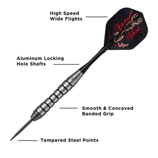Viper Underground Steel Tip Darts Fatal Shot 24 Grams-Darts-GLD Products-Game Room Shop