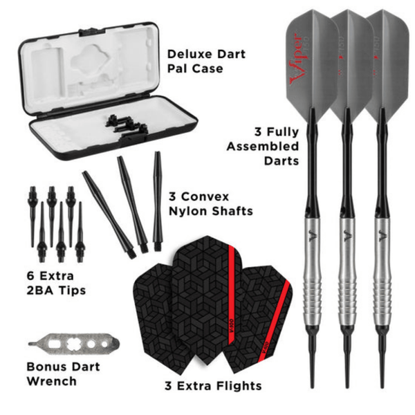Viper V-Factor 90% Tungsten Soft Tip Darts Shark Fin Barrel-Darts-GLD Products-18g-Game Room Shop