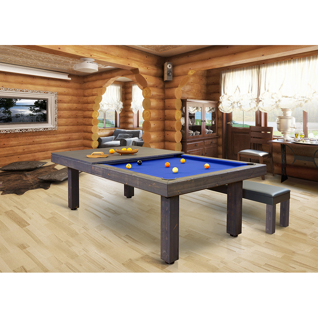 Vision Billiards Rustic Convertible Dining Pool Table — Game Room Shop